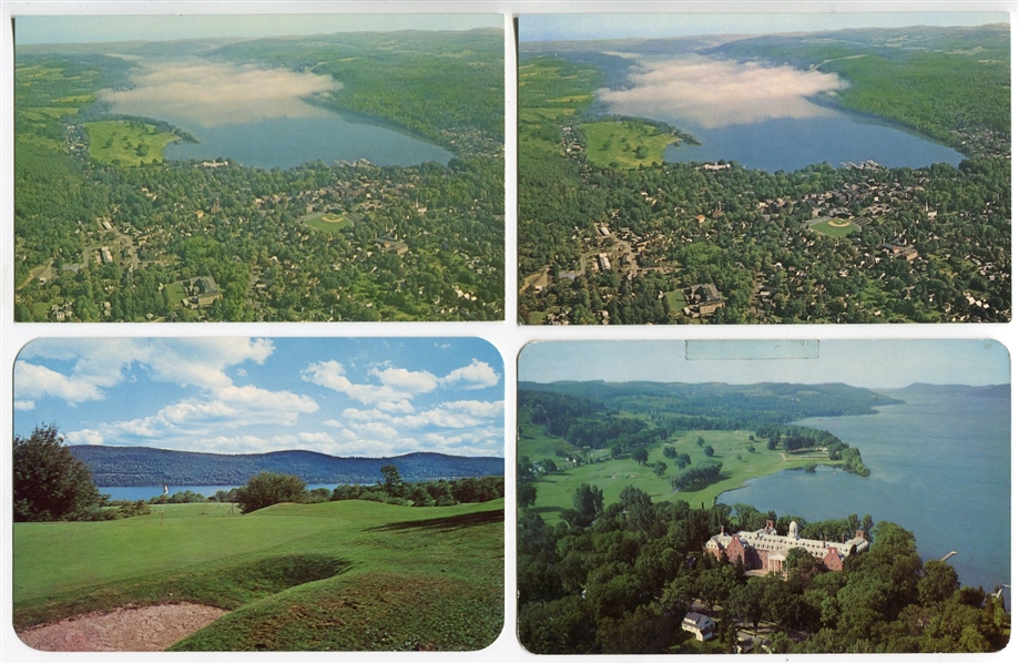 Four Early Chrome Postcards of the Leatherstocking Golf Course at Cooperstown, New York