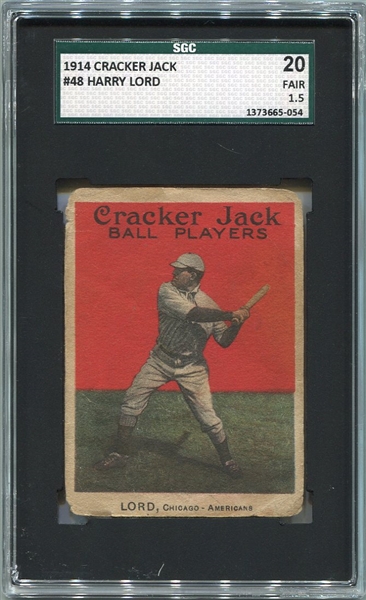 E145-1 1914 Cracker Jack #48 Harry Lord SGC 20