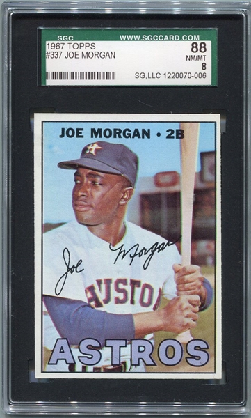 1967 Topps #337 Joe Morgan SGC 88