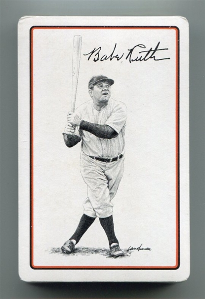 1977 Sports Deck Babe Ruth Playing Cards Set in Original Shrink Wrap