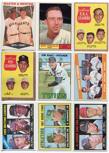 1961-1967 Topps Lot of 9 Cards w/HOFers