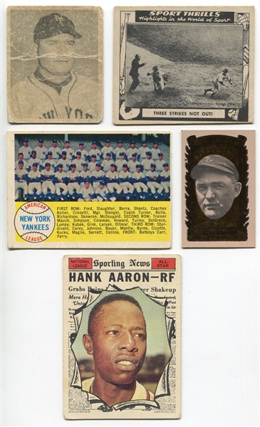 1948-1963 Topps, Bazooka, Bowman & Swell Lot of 5 Different