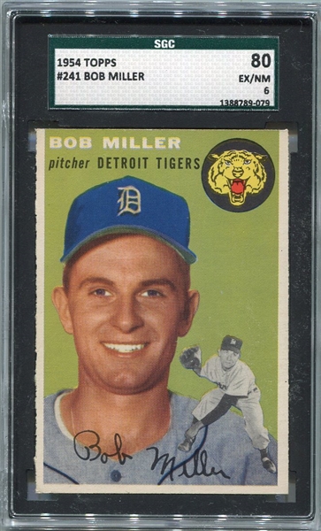 1954 Topps #241 Bob Miller SGC 80
