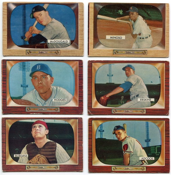1955 Bowman Baseball Lot of 6 Different Stars & HOFers