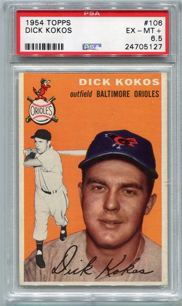 1954 Topps #106 Dick Kokos PSA 6.5
