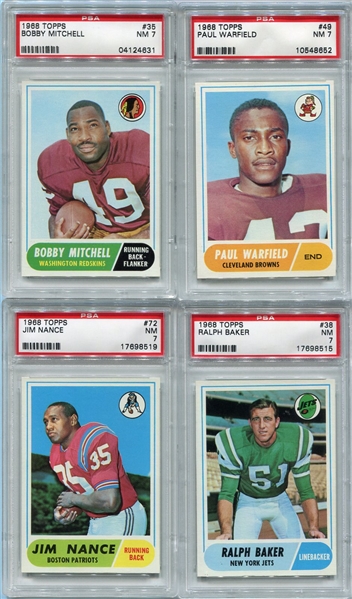 1968 Topps Football Lot of 6 Different PSA Graded 