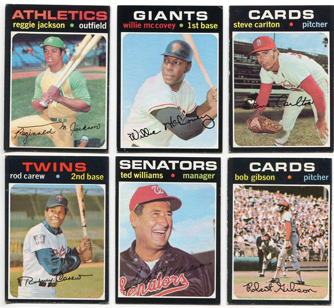1971 Topps Baseball HOFer Lot of 6 Different EX/EXMT Cards
