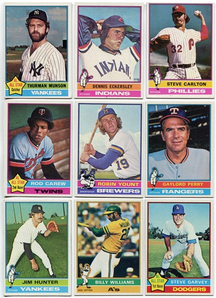 1976 Topps Baseball Lot of 18 With Stars/HOFers