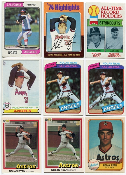 1974-1991 Nolan Ryan Card Collection of 51 Mostly Different