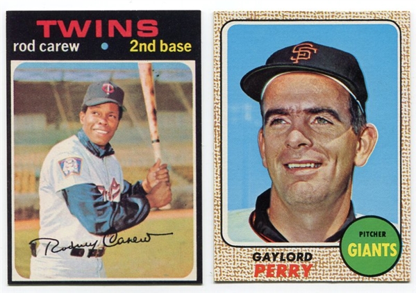 1968 Topps #85 Gaylord Perry & 1971 Topps #210 Rod Carew Each Nrmt
