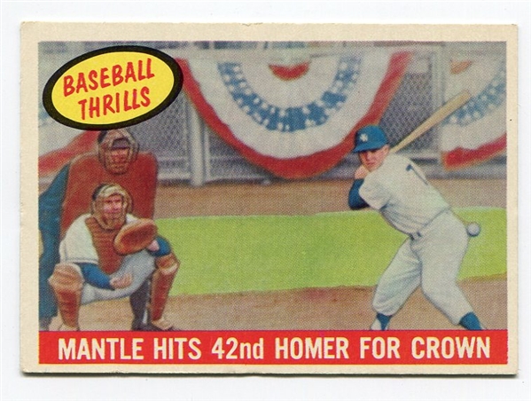 1959 Topps #461 Mantle Hits 42nd Homer EX