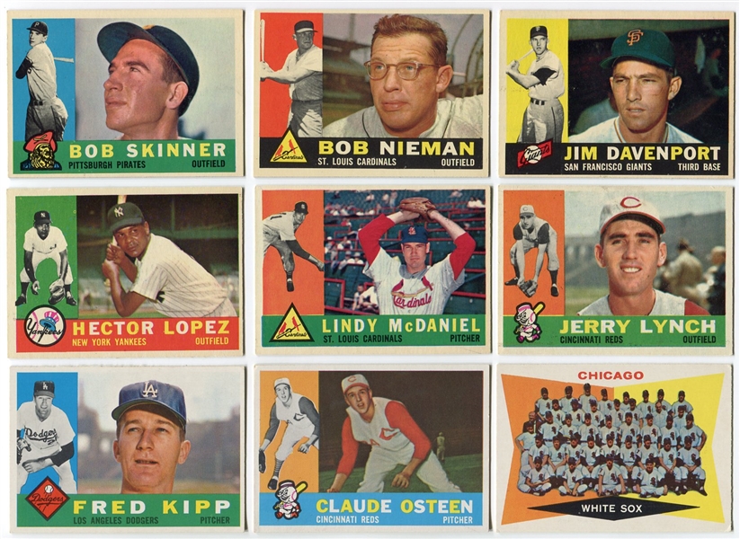 1960 Topps Baseball Group of 205 Nicer Cards EX-Exmt+