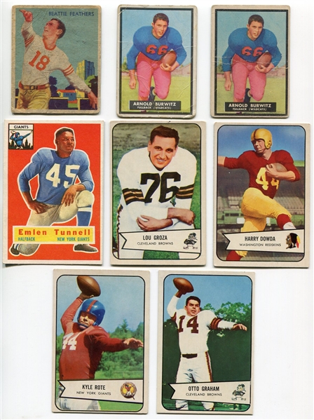 1935 to 1956 Football Card Lot of 8