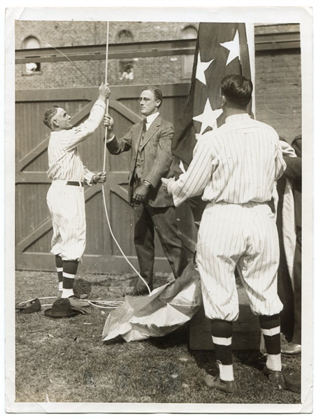 1917 Franklin D. Roosevelt & Clark Griffith Opening Day Flag Raising