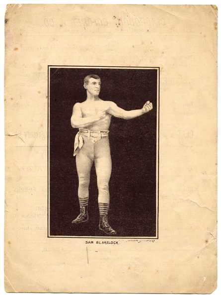 1889 Kimball & Co. Boxer Sam Blakelock Advertisment Piece