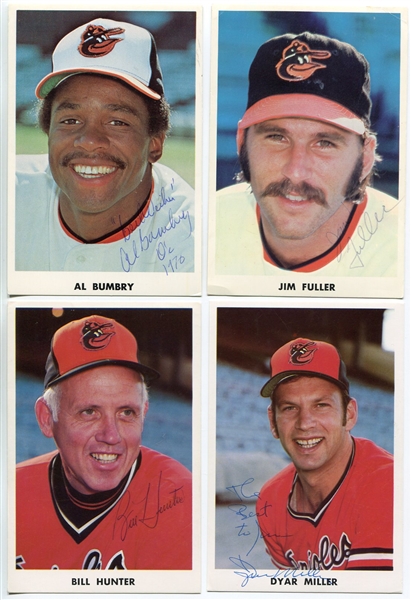 Lot of 8 1970s Baltimore Orioles Autographed Postcards