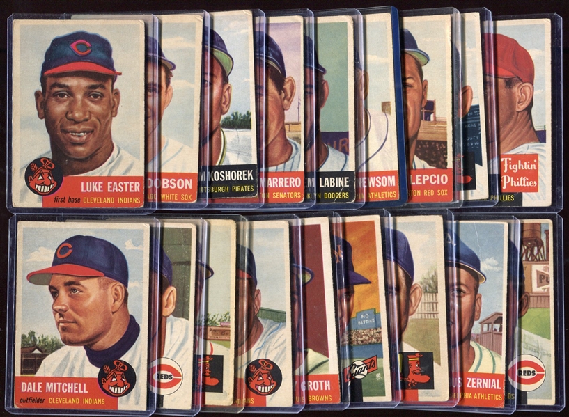 1953 Topps Starter Set of 100 Different Most VG+/-