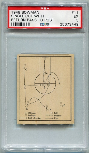 1948 Bowman Basketball #11 Single Cut With Return Pass To Post PSA 5