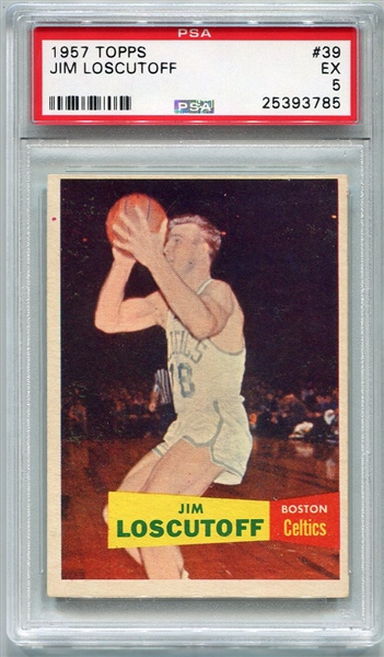 1957 Topps Basketball #39 Jim Loscutoff Short Print PSA 5 