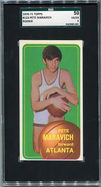 1970-71 Topps Basketball #123 Pete Maravich Rookie Card SGC 50