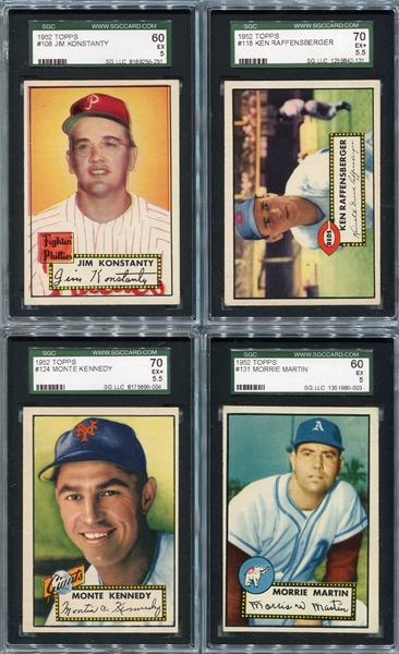 1952 Topps Lot of 4 Different #108 118 124 & 131 All SGC 60/70s