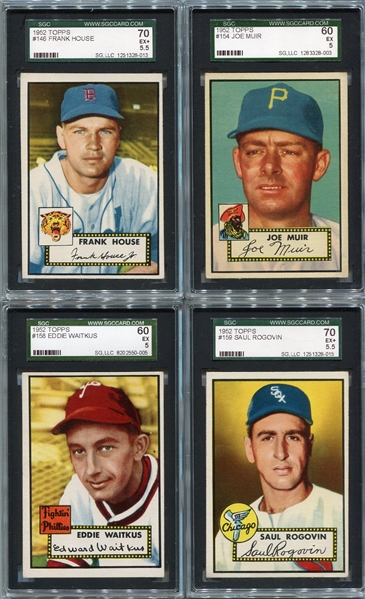 1952 Topps Lot of 4 Different #146 154 158 & 159 All SGC 60/70s