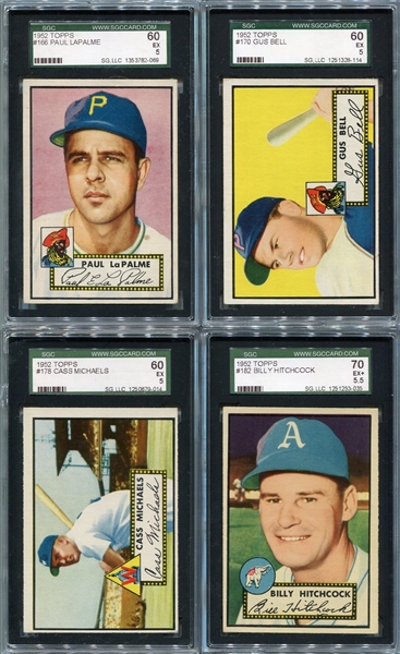 1952 Topps Lot of 4 Different #166 170 178 & 182 All SGC 60/70s