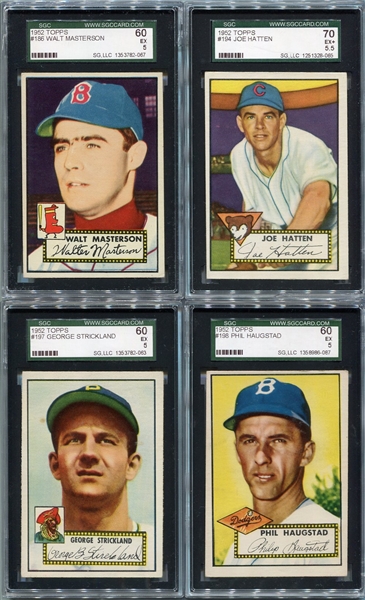1952 Topps Lot of 4 Different #186 194 197 & 198 All SGC 60/70s