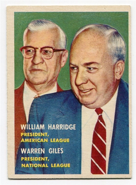 1957 Topps #100 Harridge/Giles EX