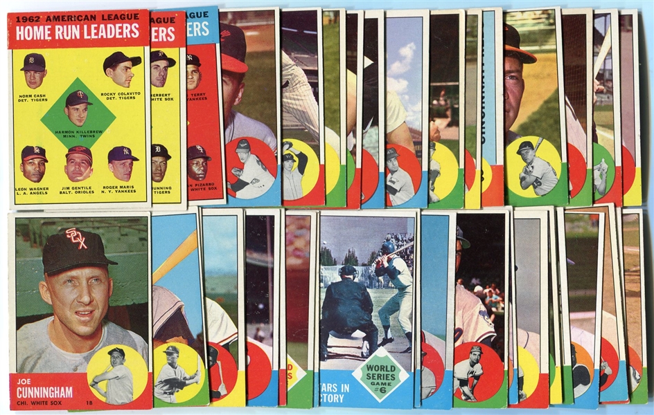 1963 Topps Lot of 39 Different Ex-EXMT With Stars