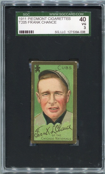 T205 Frank Chance Chicago Cubs SGC 40