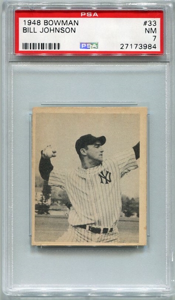 1948 Bowman #33 Bill Johnson New York Yankees PSA 7