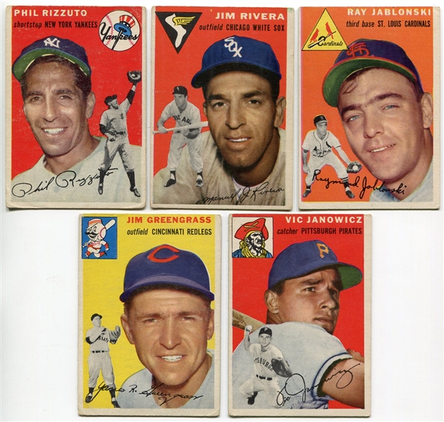 1954 Topps Lot of 5 Different