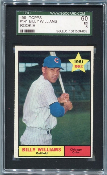 1961 Topps #141 Billy Williams Rookie Card SGC 60 