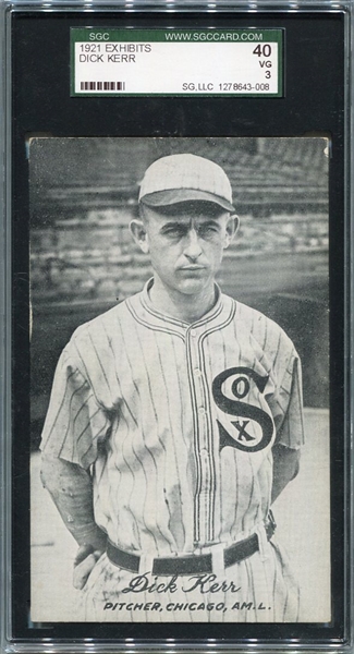 1921 Exhibits Dick Kerr Chicago White Sox SGC 40