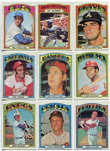 1972 Topps Lot of 80 Different Semi-High & High Numbers Plus Dupes and Stars