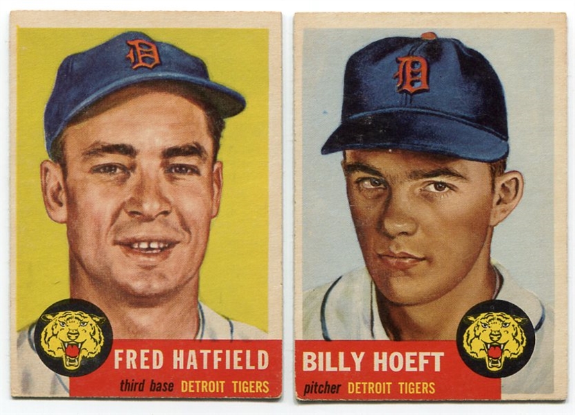 1953 Topps Pair of Detroit Tigers Hatfield & Hoeft
