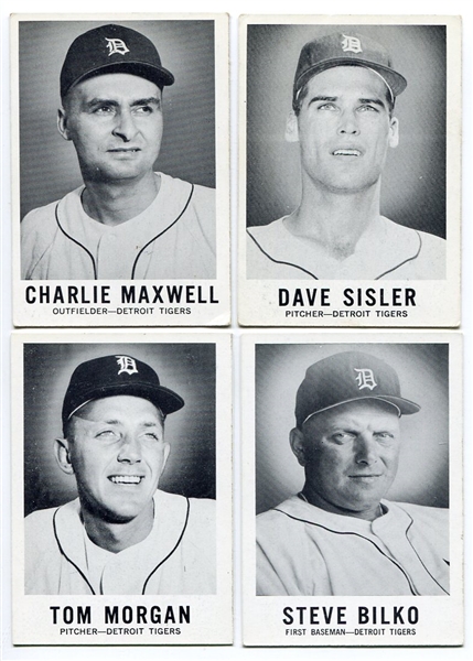 1960 Leaf Lot of 4 Detroit Tigers With 2 High Numbers