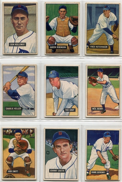 1951 Bowman Lot of 12 Different Detroit Tigers