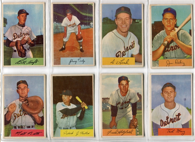 1954 Bowman Lot of 13 Different Detroit Tigers 