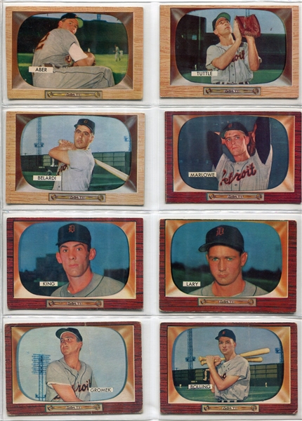 1955 Bowman Lot of 11 Different Detroit Tigers 