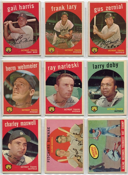 1959 Topps Lot of 31 Different Detroit Tigers