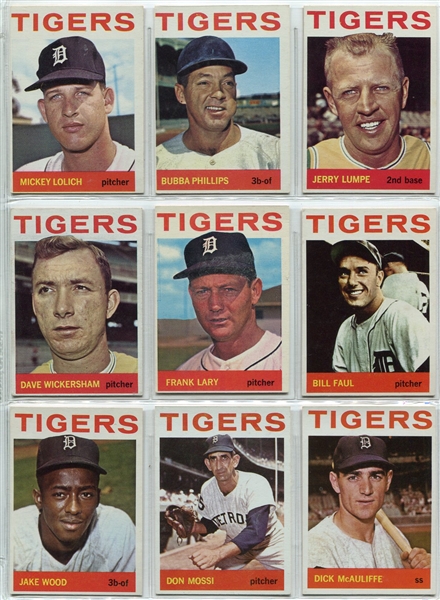 1964 Topps Lot of 16 Different Detroit Tigers