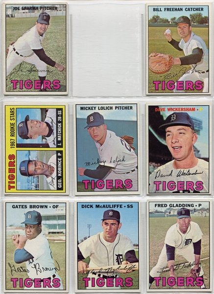 1967 Topps Lot of 22 Different Detroit Tigers 