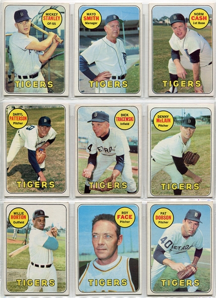 1969 Topps Lot of 25 Different Detroit Tigers 