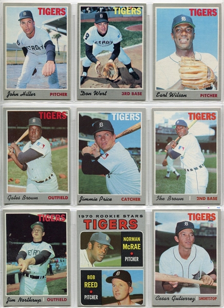 1970 Topps Lot of 27 Different Detroit Tigers 