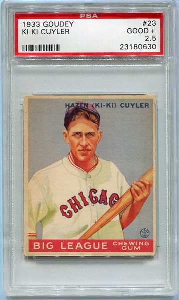 1933 Goudey #23 Ki-Ki Cuyler PSA 2.5
