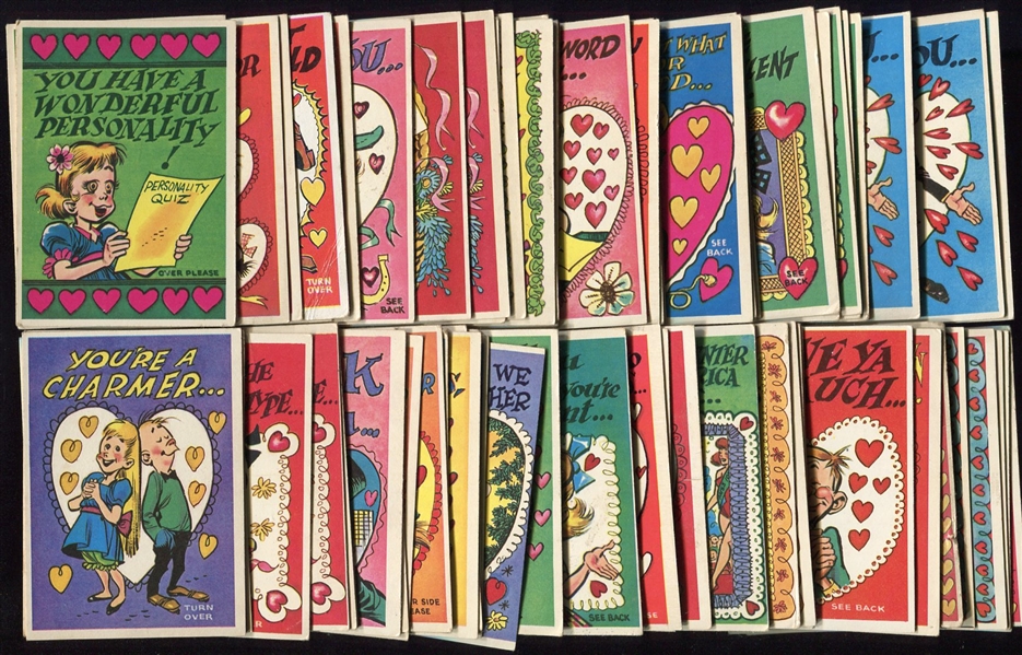 1959 Topps Funny Valentines Lot of 72 Assorted