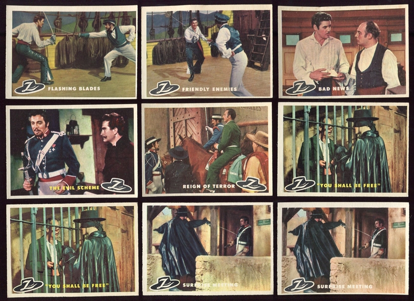 1958 Topps Zorro Cards Lot of 62 Assorted Most Exmt to Nrmt