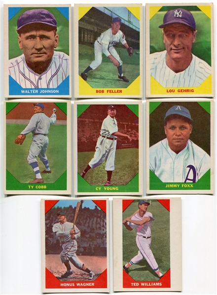 1960 Fleer Baseball Greats Partial Set of 64 Different EX-EXMT